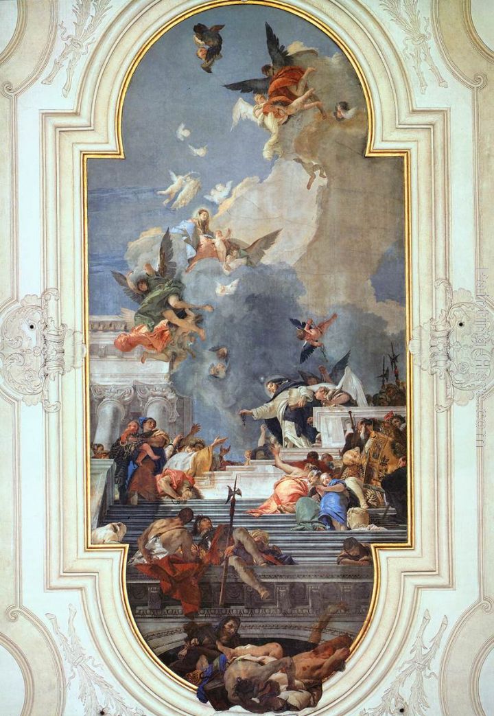 The Institution of the Rosary painting - Giovanni Battista Tiepolo The Institution of the Rosary art painting